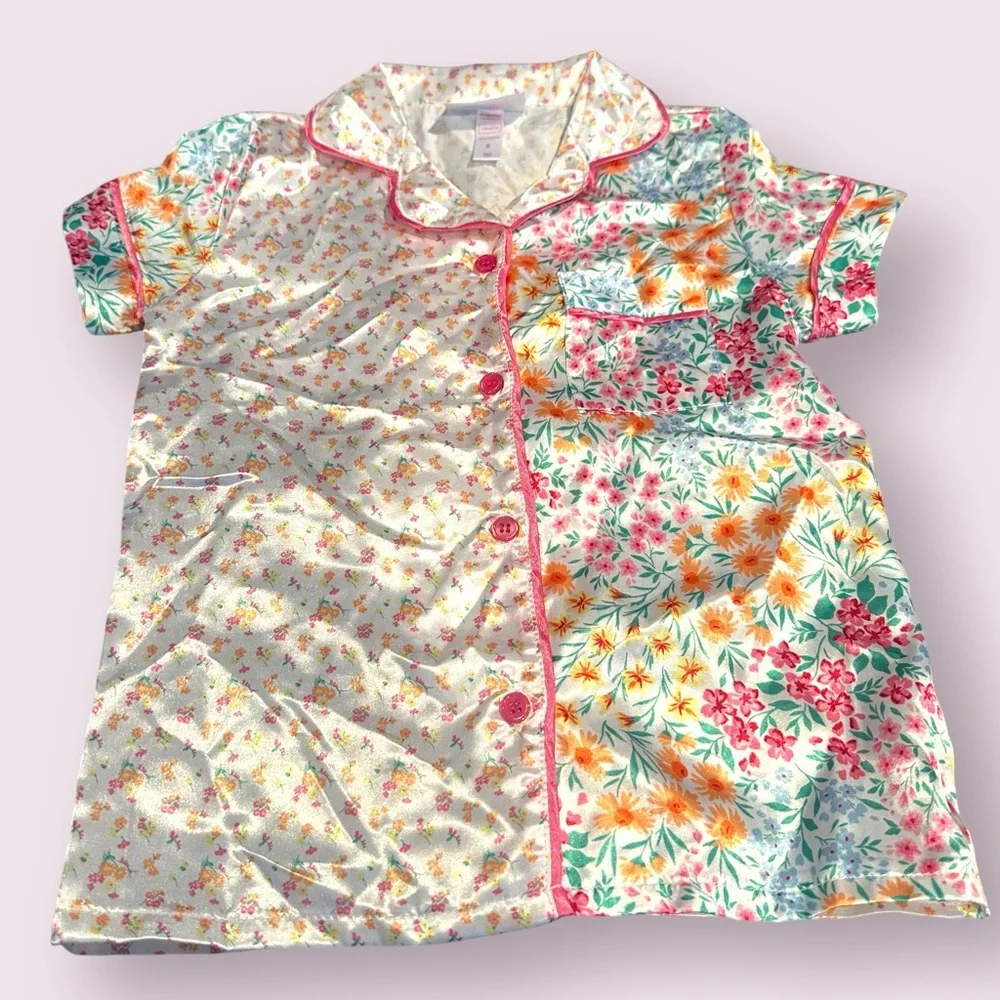 Bmagical By btween Girls Multicolor Ruffle Floral Kids Pajama Set Size 5